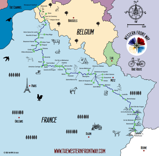 Western Front Way Cycle Map